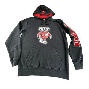 Wisconsin Badgers Hoodie University of Wisconsin Size M Champion Black